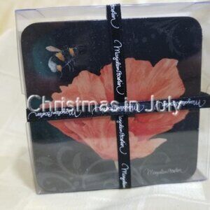 Rare Demdaco Marjolein Bastin Nature's Journey Orange Floral Coaster set of 6